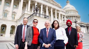 Advocates and LLS staff stand in front of the capitol in Washington, D.C.