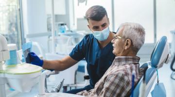 man receiving dental care 